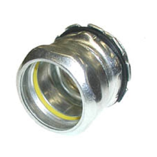 256-SRT Non-Insulated Raintight Compression Connector With Internal Sealing Ring and Knockout Gasket, 2-1/2 in Trade, For Use With EMT Conduit, Steel, Electro-Plated Zinc