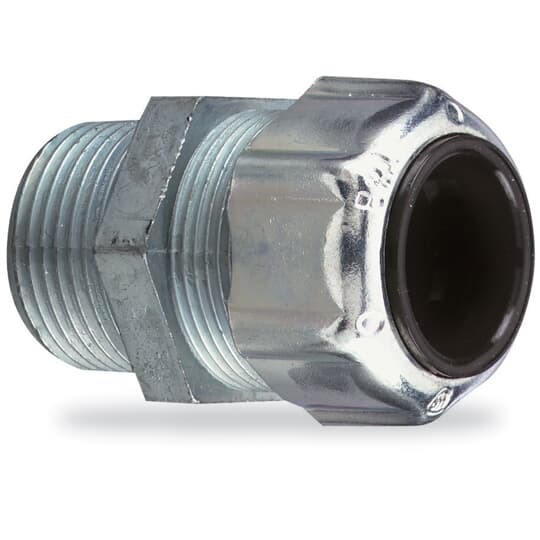 2562 T&B Ranger Liquidtight Strain Relief Cord Connector, 1-1/2 in Trade, 0.812 to 1 in Cable Openings, Die Cast Zinc, Zinc Plated