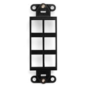 41646-E Decora QuickPort Multimedia Insert, 6 Ports, Fastened Mount, Black