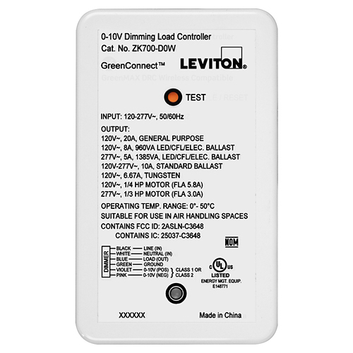 ZK700-D0W Load Controller, 120 to 277 VAC, 8, 5 A, 1/4, 1/3 hp Power Rating