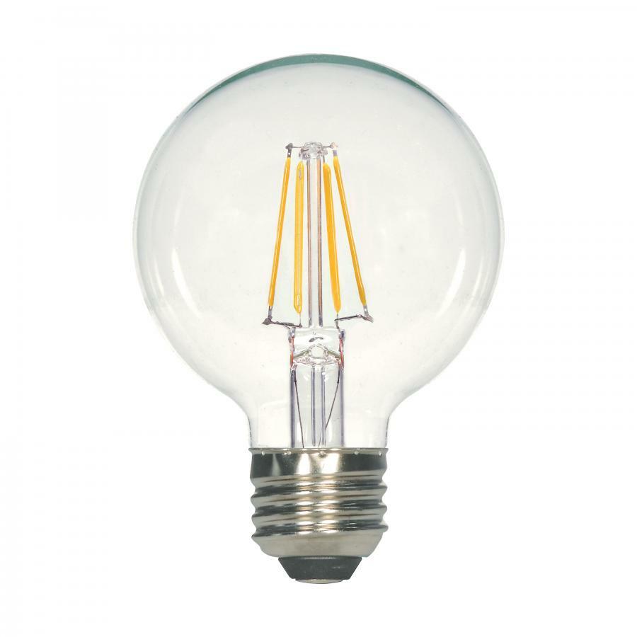 S9893 Dimmable Filament LED Lamp, 5 W, 40 W Incandescent Equivalent, E26 Lamp, G25 Shape, 550 Lumens