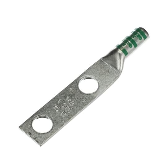 54857BE Color-Keyed 54800 2-Hole Non-Insulated Compression Lug, 1 AWG Copper Conductor, Die Code: 37, 1/2 in Stud, Copper