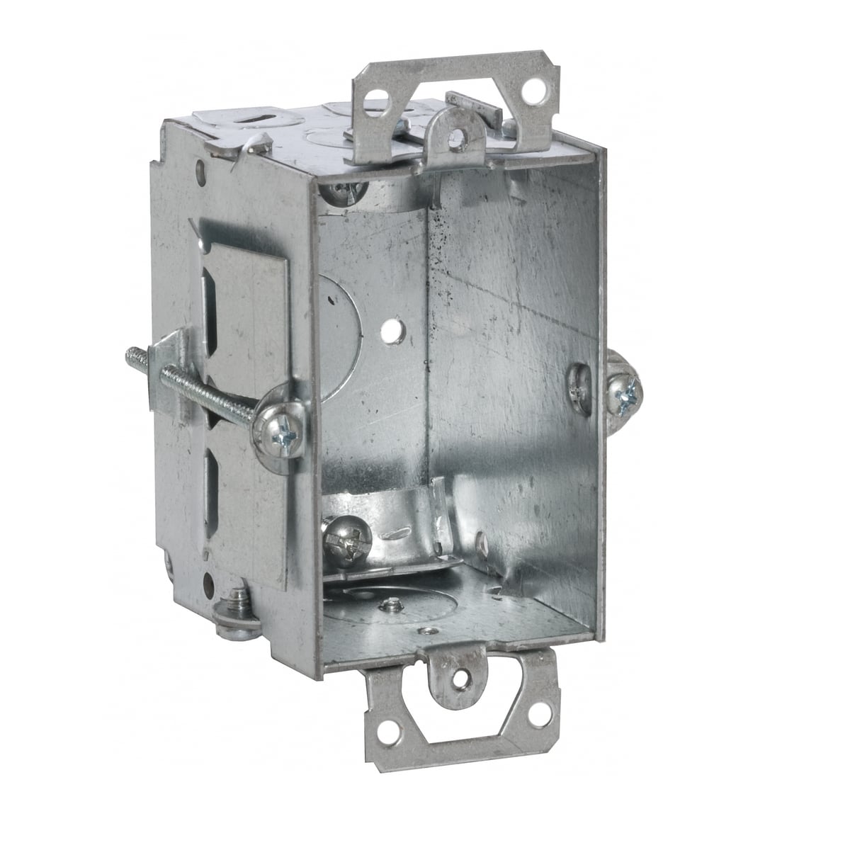 517 Gangable Switch Box, Steel, 12.5 cu-in Capacity, 1 Gangs, 1 Outlets, 5 Knockouts, 2.63 in H x 4.22 in W x 2.5 in D