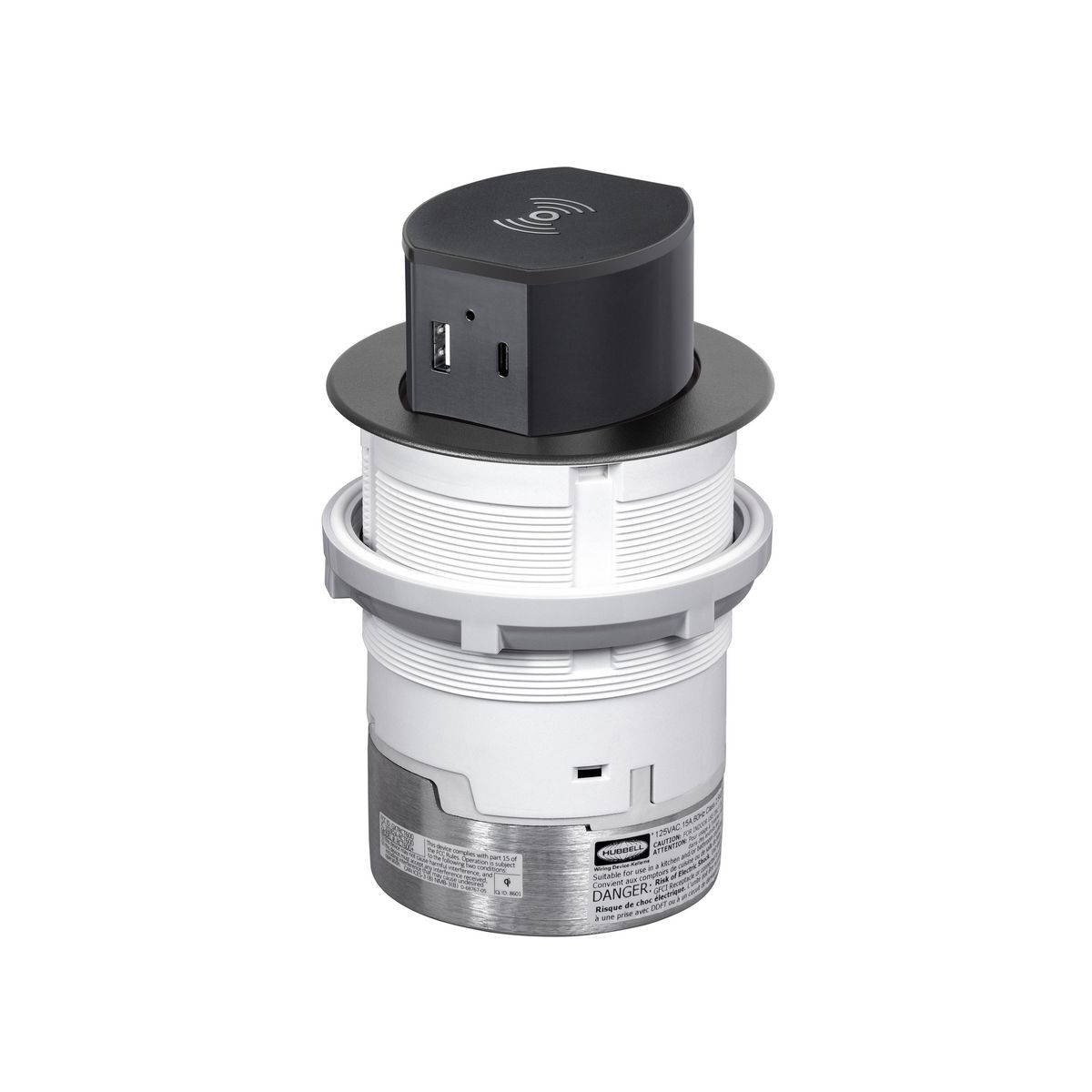 RCT620BK RCT Receptacle Straight Blade Devices, 125 V, 20 A, 2 Poles, 3 Wires, Black
