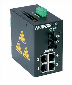 305FX Unmanaged Industrial Ethernet Switch, ST 2km