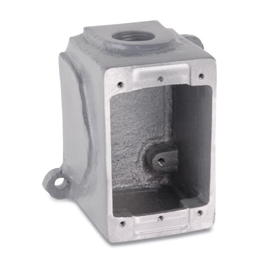 3711A Russellstoll DuraGard Type FD Conduit Box, Aluminum, 1 Gang, 4.12 in L x 2.62 in W x 2.94 in D