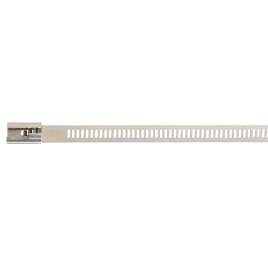 TYS9-280 Ty-Rap Cable Tie, 8.8 in L x 0.28 in W x 0.01 in THK, 316 Stainless Steel, Metallic Gray