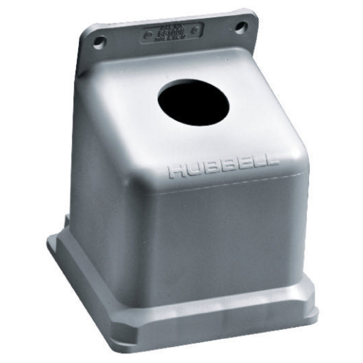 BB100N 1-Outlet, 15 deg Angled Molded Pin and Sleeve Back Box With 1-1/2 in NPT Knockout, 8.21 in H x 5-1/2 in W x 6.23 in D, For Use With 100 A Pin and Sleeve Device, Thermoplastic