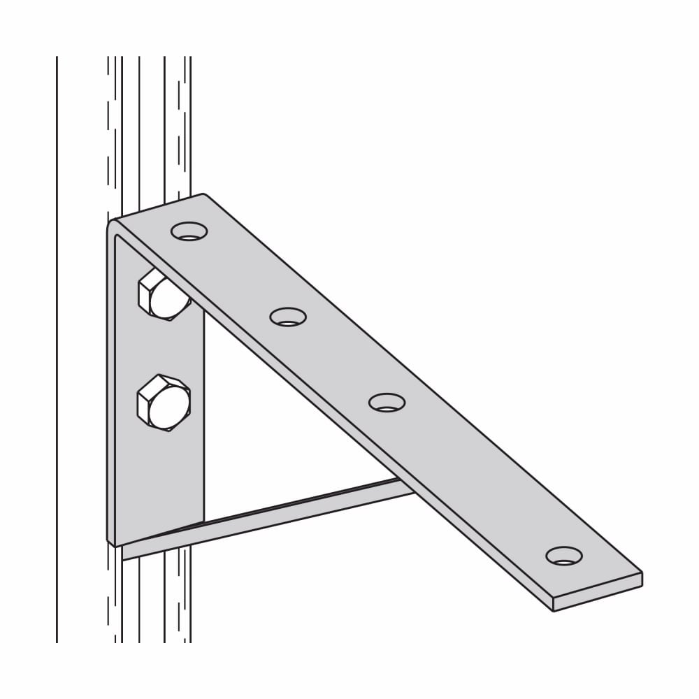 B289-14ZN B289-14 Channel Bracket, 6 Holes, 14-1/2 in L x 1-5/8 in W x 7/32 in THK, Steel