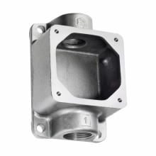 ARRC33 Flat Feed Through Back Box, 5-5/16 in H x 3-3/8 in W x 2-1/4 in D, For Use With 20/30 A Receptacles and Motor Plugs, Cast Aluminum