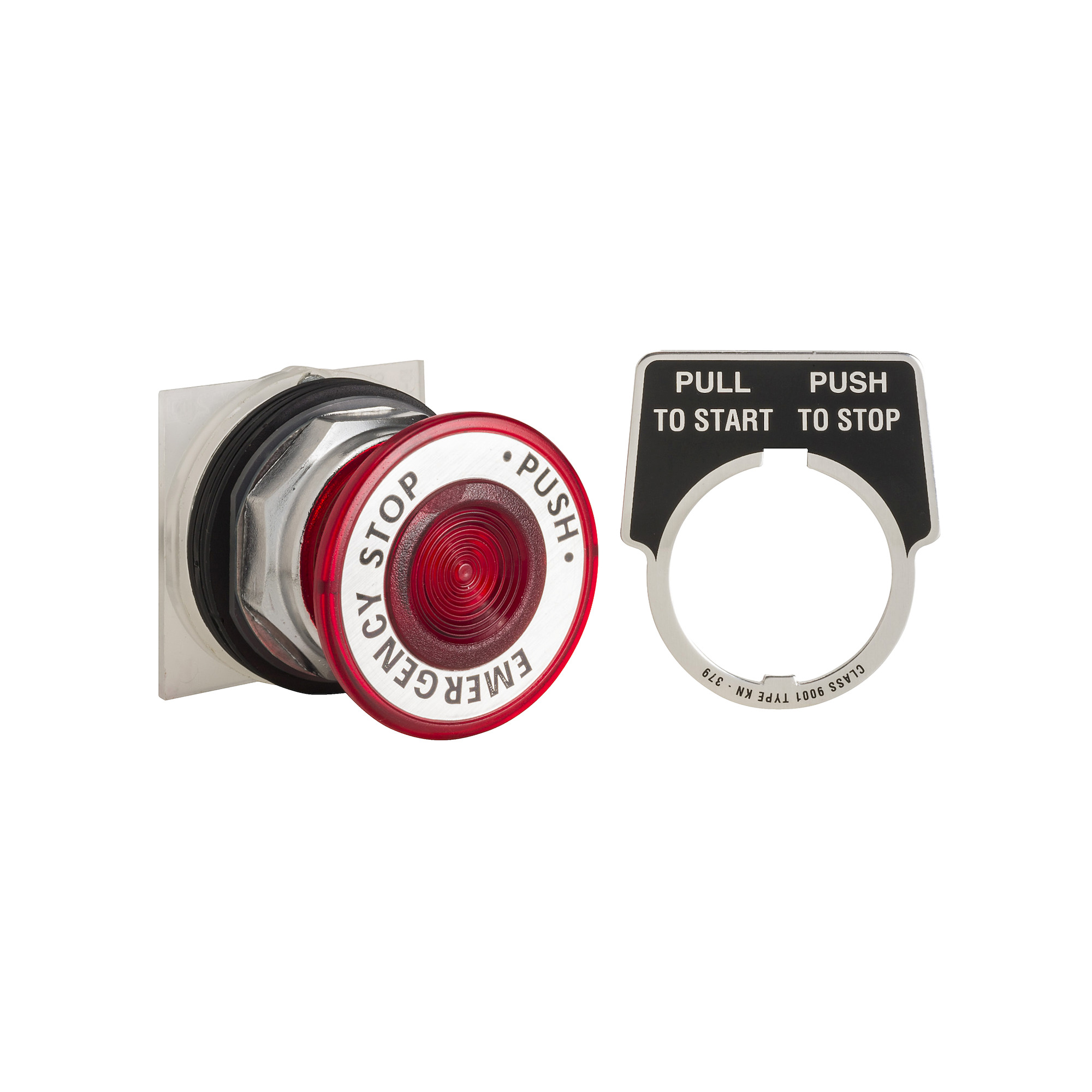 9001KR9R94 Harmony Type K Dusttight/Oiltight/Watertight Heavy Duty Round Non-Illuminated Push-Pull Operator With Set Screw Security, 30 mm, SPDT Contact, 2 Positions, Red