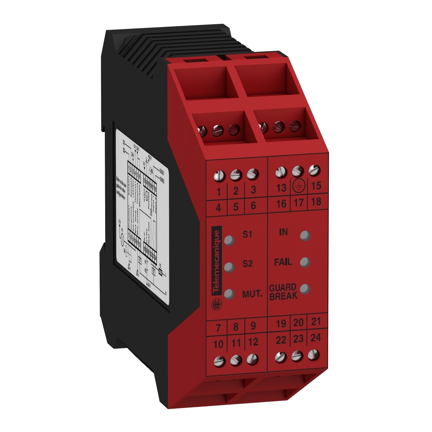 XPSLCMUT1160 Preventa Safety Module, 35 mm W x 114.5 mm D, 99 mm OAH