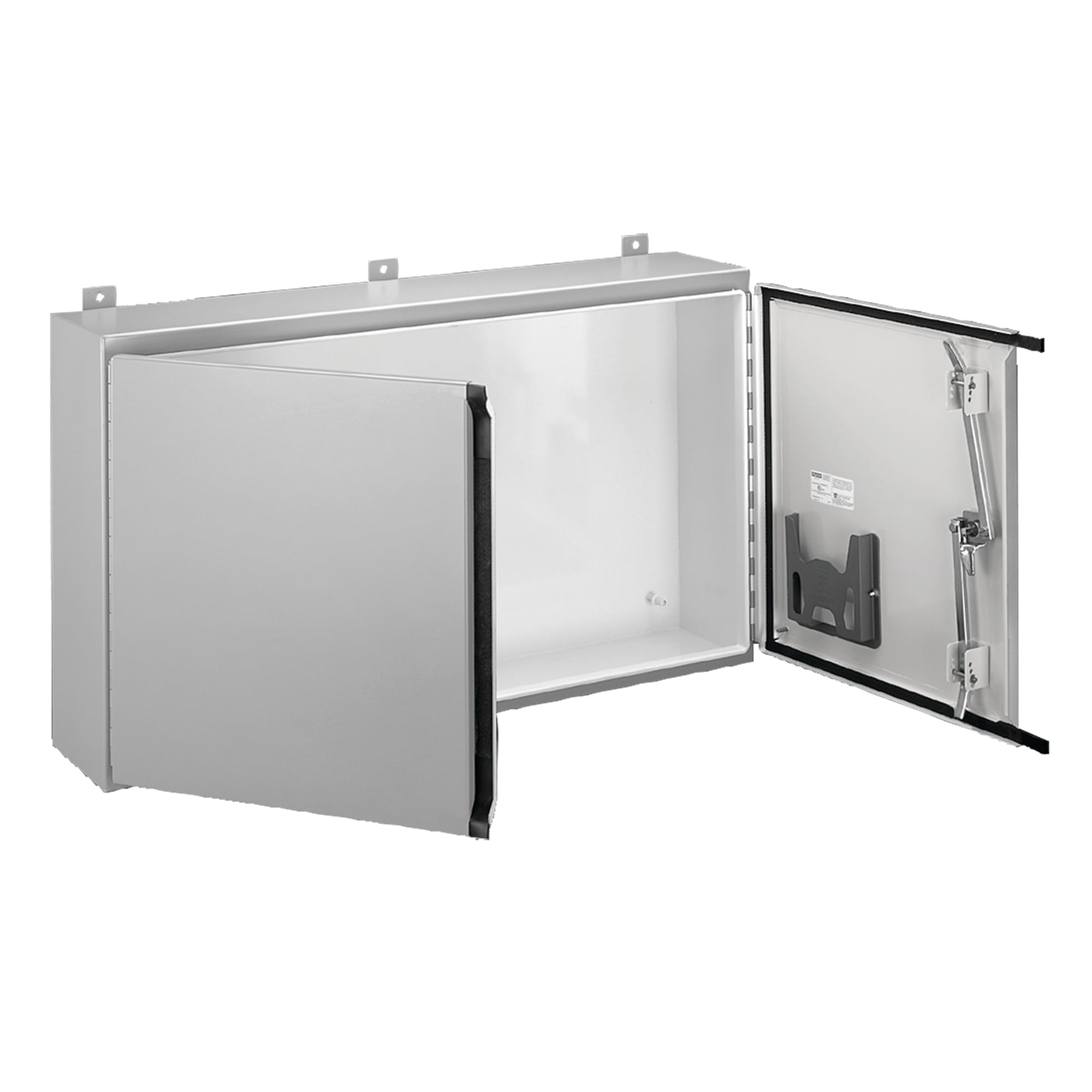A244208WFLP A12 2-Door Enclosure With Handle, 24 in L x 42 in W x 8 in D, NEMA 12/IP55 NEMA Rating, Steel