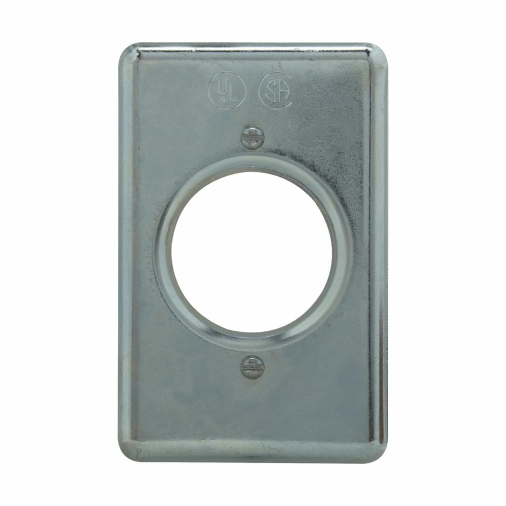 DS35 DS Series Flat Style RS Receptacle Cover, 4-1/4 in L x 2.65 in W x 0.45 in D, Sheet Steel