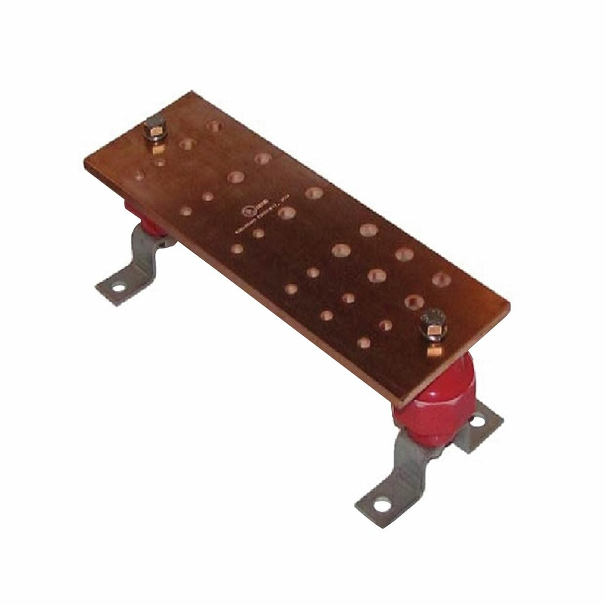 BBB14412F Busbar With Insulator Bracket, 12 in L x 4 in W, 24 Holes, Copper