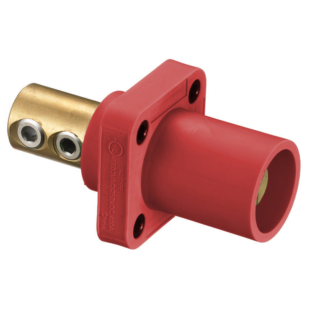 HBLMRR 1-Phase 1-Pole Male Heavy Duty Single Pole Receptacle, 600 V AC/250 V DC, 400 A, 4 to 4/0 AWG Wire, Screw Terminal Connection, 3R/4X/12K NEMA Rating
