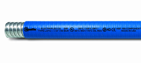 LAFG 11, Blue, 1/2 Inch Food Grade Steel Liquidtight Antimicrobial Conduit