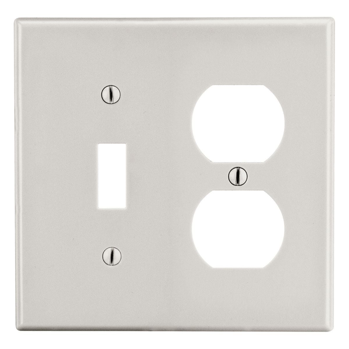 PJ18LA Mid-Size Non-Metallic Wall Plate, 2 Gangs, 5 in W x 4.94 in H, Polycarbonate Thermoplastic, Light Almond