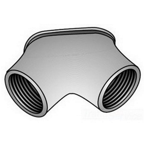 FF-050 Type FF Raintight Corner Pulling Elbow, 1/2 in Trade, 90 deg, Malleable Iron, Zinc Plated