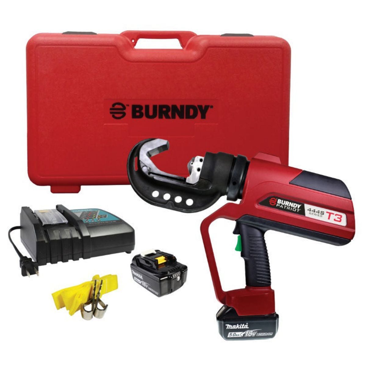 PAT444ST3U05A2 PAT444ST3 Dieless T3 Technology Uncovered Battery Crimper, 4 AWG to 1000 kcmil Copper/Aluminum, 4 AWG to 556.5 kcmil ACSR Crimping, 11 ton Crimping, 18 V AC, Li-Ion Battery, 14.95 in OAL