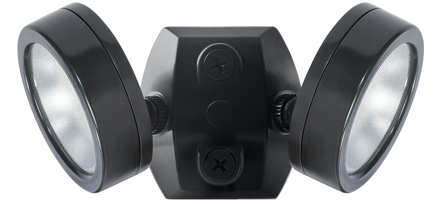 LES2X13N 2-Head Floodlight, (2) LED Lamp, 26 W Fixture, 120 V AC, Bronze Housing
