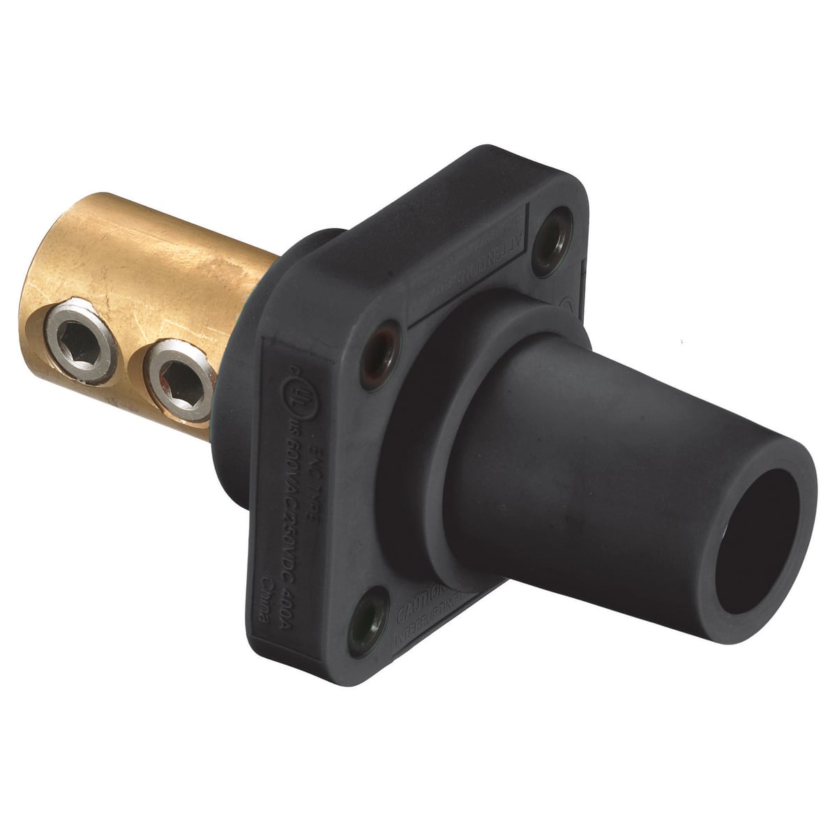 HBLFRBK 16 Series 1-Pole Female Straight Single Pole Receptacle With 300/400 A Plug, 600 V AC/250 V DC, 400 A, 4 to 4/0 AWG Wire, Screw Terminal Connection
