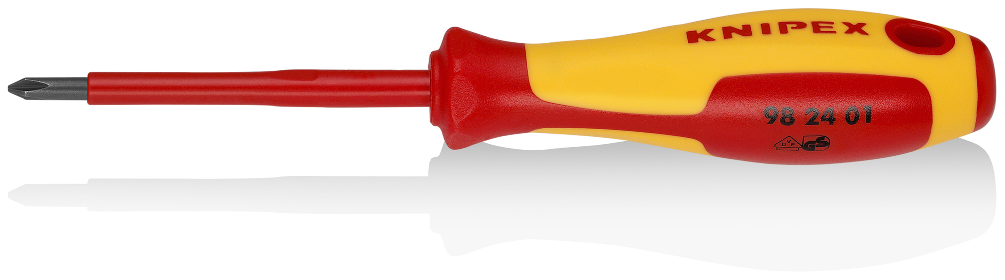 Phillips Screwdriver, 3 1/4 in.-1000V Insulated, P1, 7 1/2 in., Multi-Component, VDE