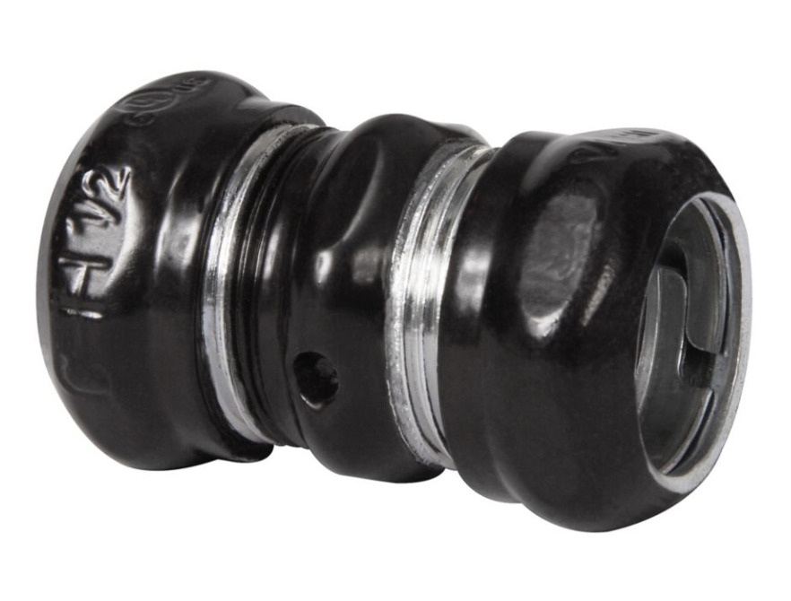 668WHITE Compression Conduit Coupling, 3-1/2 in, For Use With EMT Conduit, Steel, Painted