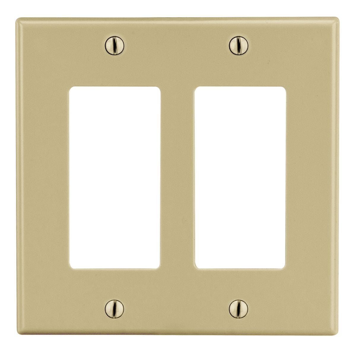 P262I Standard Wall Plate, 2 Gangs, 4.69 in W x 4.63 in H, Polycarbonate Thermoplastic, Ivory