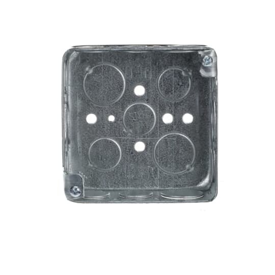 52151-1/2-3/4 Steel City Outlet Box, Steel, 21 cu-in Capacity, (1) Outlets, (17) Knockouts, 4 in H x 4 in W x 1-1/2 in D