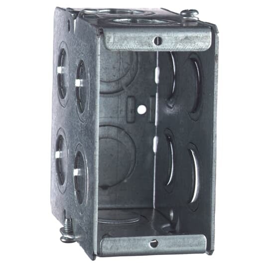 GW-135-G Steel City Gangable Masonry Box, Steel, 22 cu-in Capacity, 1 Gang, 1 Outlets, 22 Knockouts