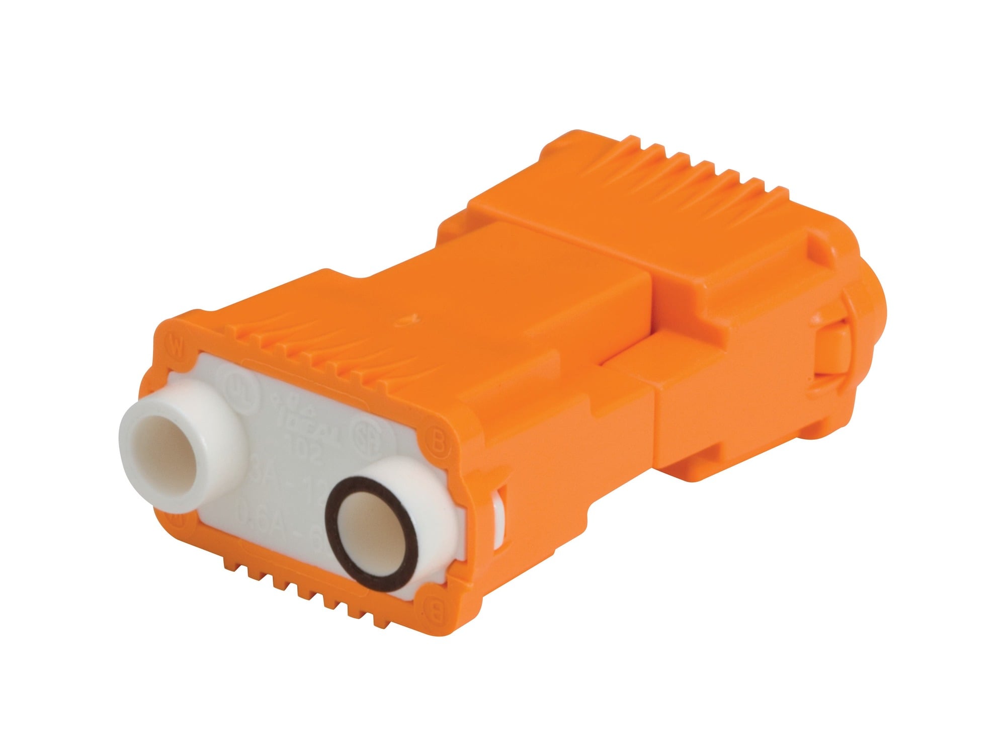 30-352J PowerPlug 2-Wire Standard Luminaire Disconnect, 18 to 12 AWG Wire, 1.4 in OAL, 2 Ports, Orange
