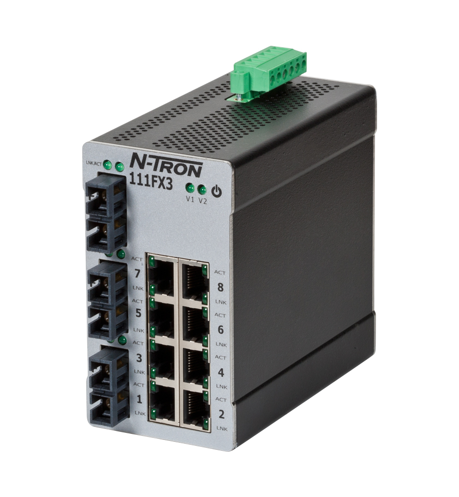 111FX3 Unmanaged Industrial Ethernet Switch, SC 2km