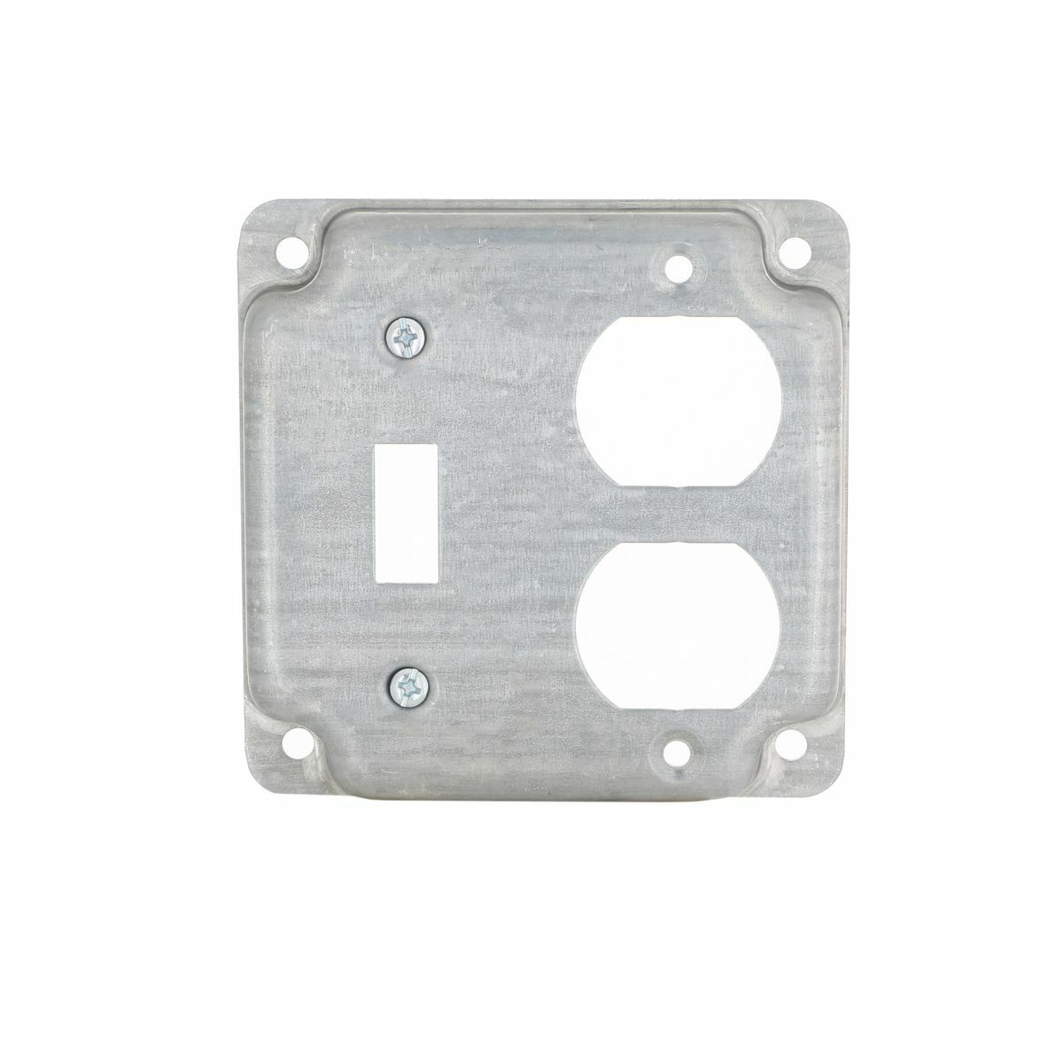 906C Exposed Work Cover, 4-1/8 in L x 4-1/8 in W, Duplex Receptacle/Toggle Switch Cover, Steel