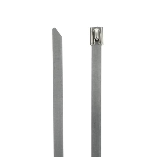 LS-7.9-200B Ty-Rap High Performance Heavy Duty Cable Tie, 7.9 in L x 0.305 in W x 0.01 in THK, 316 Stainless Steel, Metallic Gray