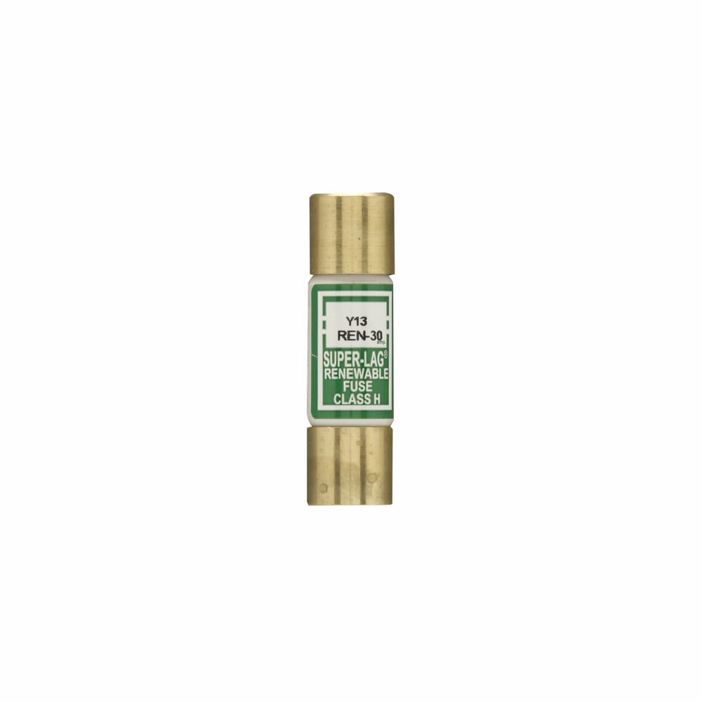 REN-30 Non-Current Limiting Super Lag Time Lag Renewable Fuse, 30 A, 250 V AC, 10 kA Interrupt, Class: H, Cartridge Body