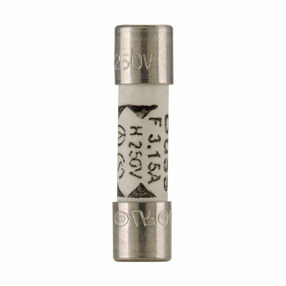 BK/GDA-3.15A GDA Fast-Acting Fuse, 3.15 A, 250 V AC/32 V DC, 1.5 kAIC Interrupt, Cylindrical Body
