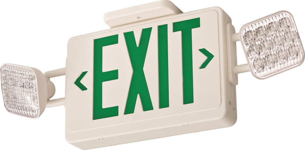 ECG LED HO M6 LED Exit/Unit Combo, 3.2 W Fixture, 120/277 VAC, EXIT Legend
