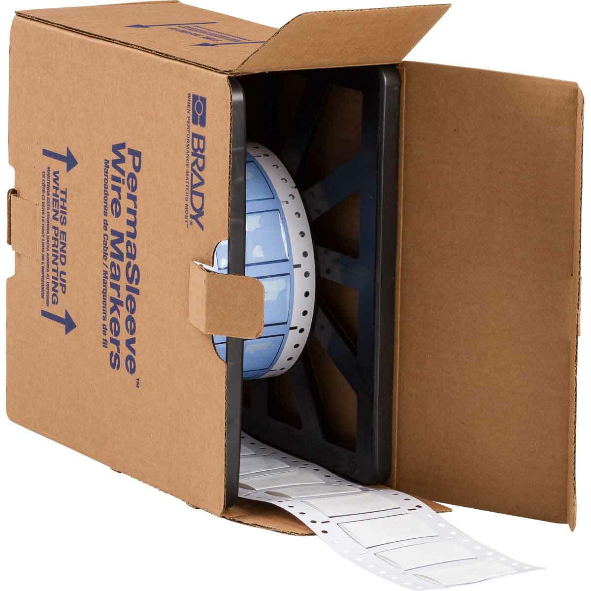 PS-750-2-WT PermaSleeve 1-Sided Heat Shrink Wire Marker Sleeve, 6 to 4/0 AWG Wire, 31.8 mm L x 2 in W, B-342 Polyolefin