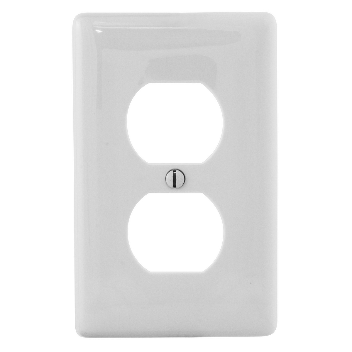 NPJJ8W Jumbo Unbreakable Receptacle Wall Plate, 1 Gangs, 3.5 in W x 5.25 in H, Nylon, White