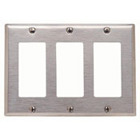 3-Gang Decora/GFCI Device Decora Wallplate, Device Mount, Stainless Steel