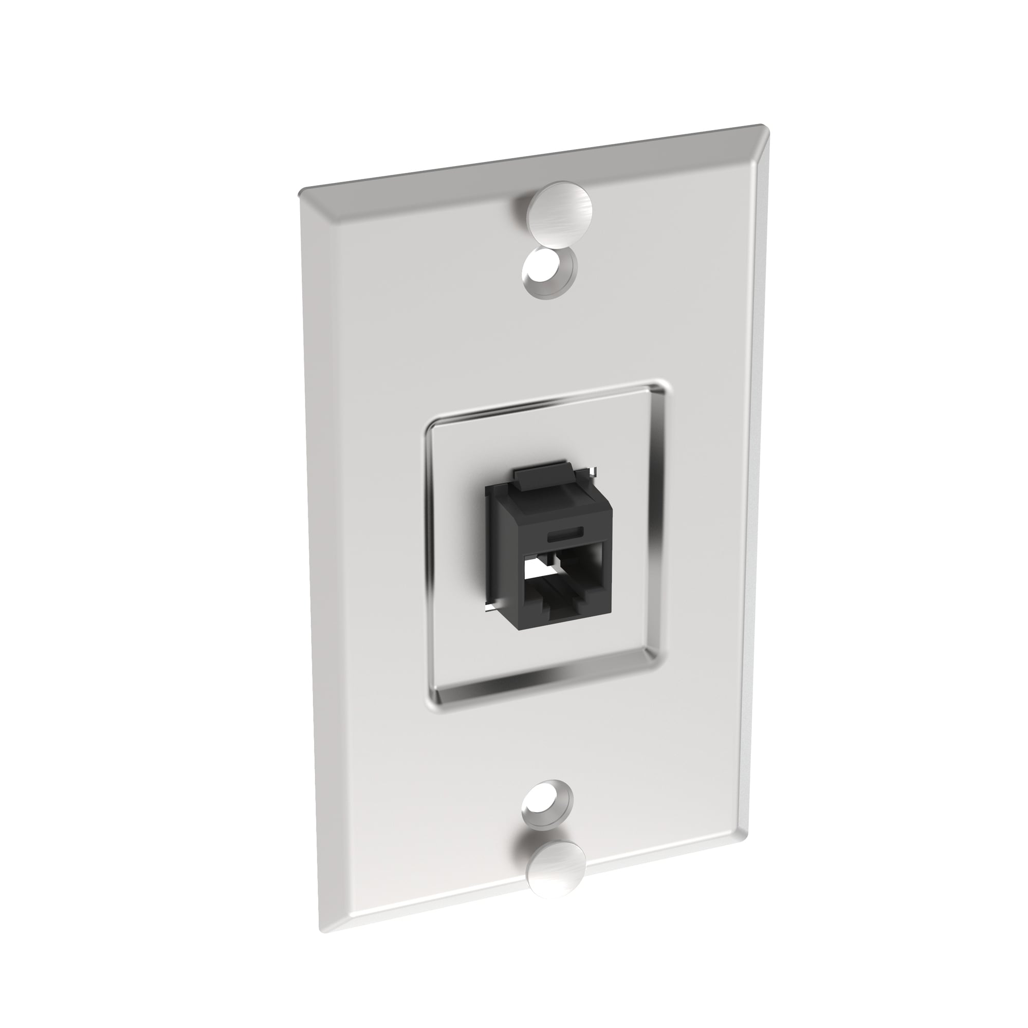 KWP6PY PanNet Vertical Phone Wallplate With Module, 1 Gang, 4-1/2 in L x 2-3/4 in W, Stainless Steel, Box Mount
