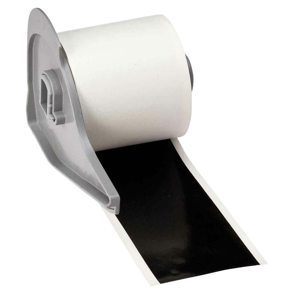 M71C-2000-595-BK Thermal Transfer Tape, 50 ft L x 2 in W, Blank Legend, Black, B-595 Vinyl, Permanent Acrylic Adhesive, -40 to 180 deg F