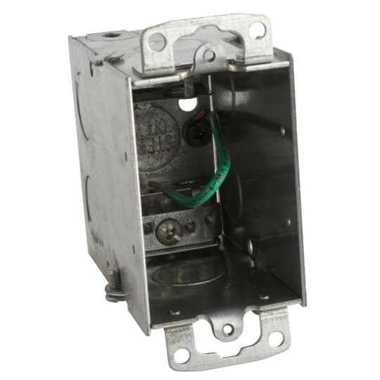 CXP Steel City Gangable Switch Box With Knockout, Steel, 18 cu-in Capacity, 1 Outlets, 2 in W x 3-1/2 in D x 3 in H