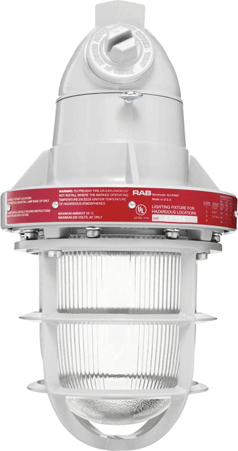 EP124 HID Explosionproof Fixture With Guard, PS25 Lamp, 120/208/240/277 V AC, Silver/Gray Housing