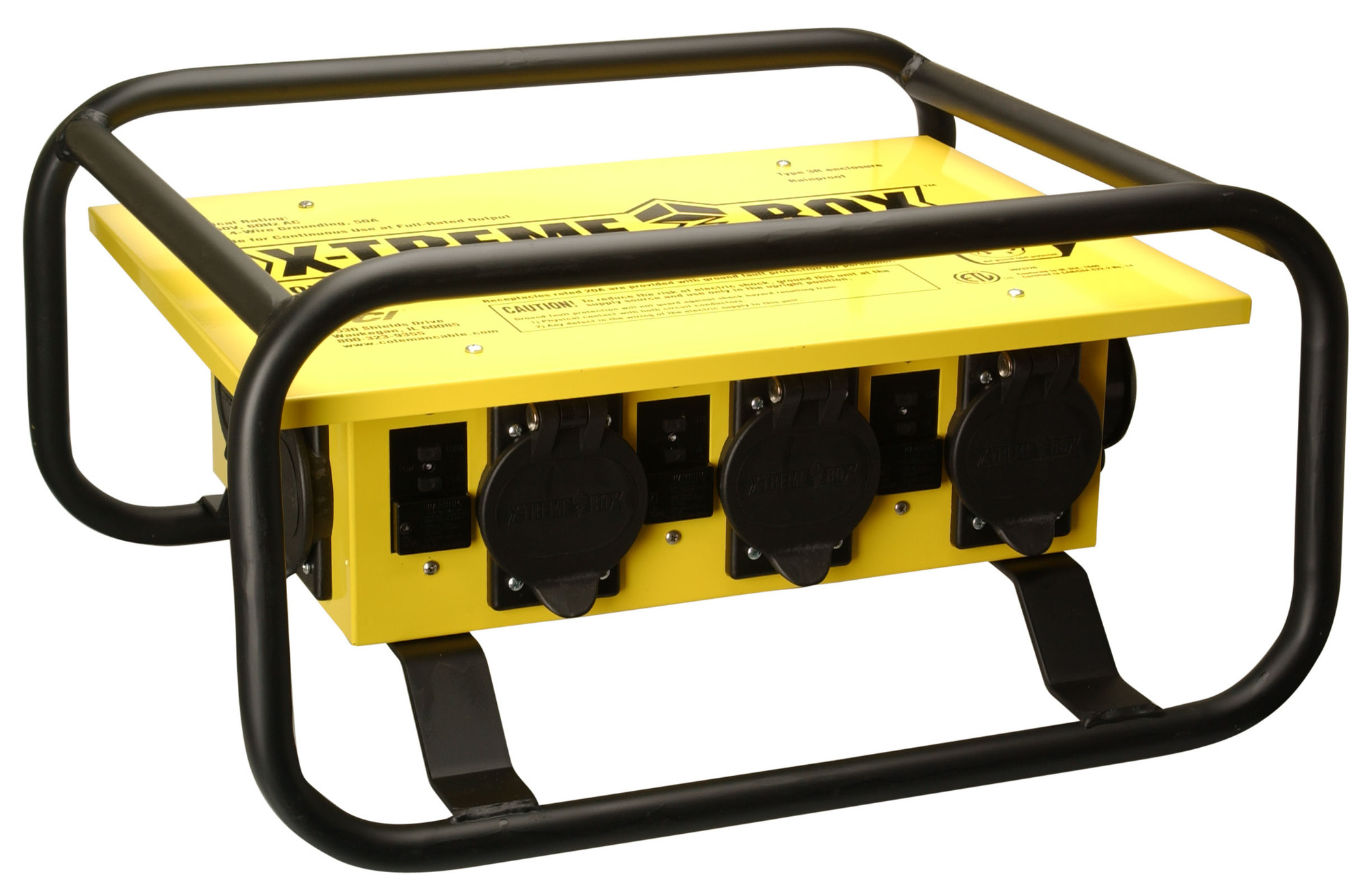 19623R02 X-Treme Box 1970 Roll Cage Temporary Power Distribution, 125/250 V, 50 A, 3 Poles, 4 Wires