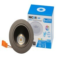 DLR2-10-120-3K-OB 2 in Aperture Dimmable Recessed LED Downlight, LED Lamp, 8.7 W Fixture, 120 V AC, Cast Aluminum Housing