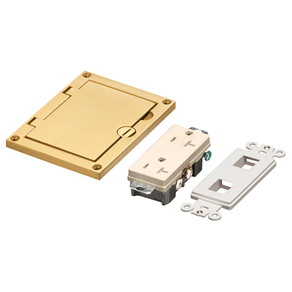 FLBC8501MB Floor Box Cover Kit, 4.26 in L x 3.26 in W, Brass