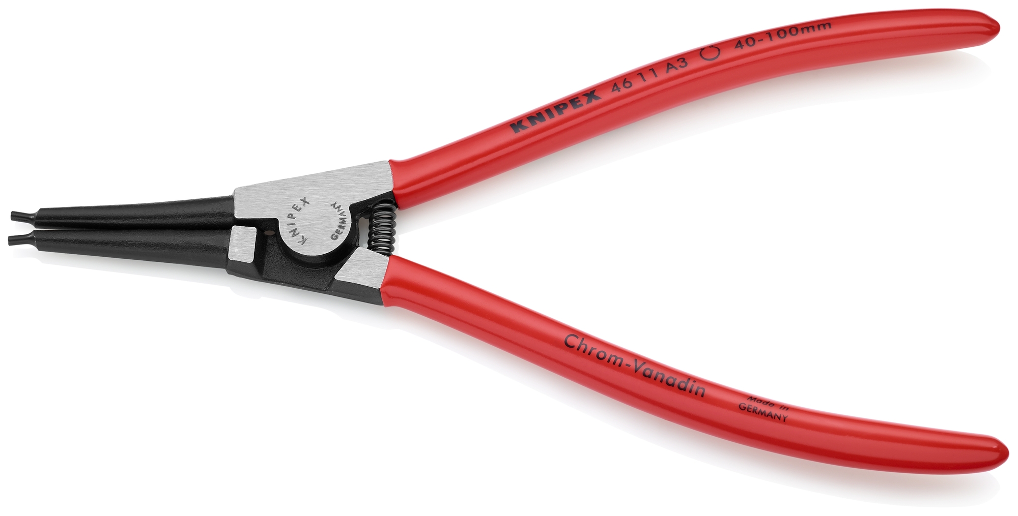 External Snap Ring Pliers-Forged Tips, 8 1/4 in., Plastic coating, 3/32 in. Tips