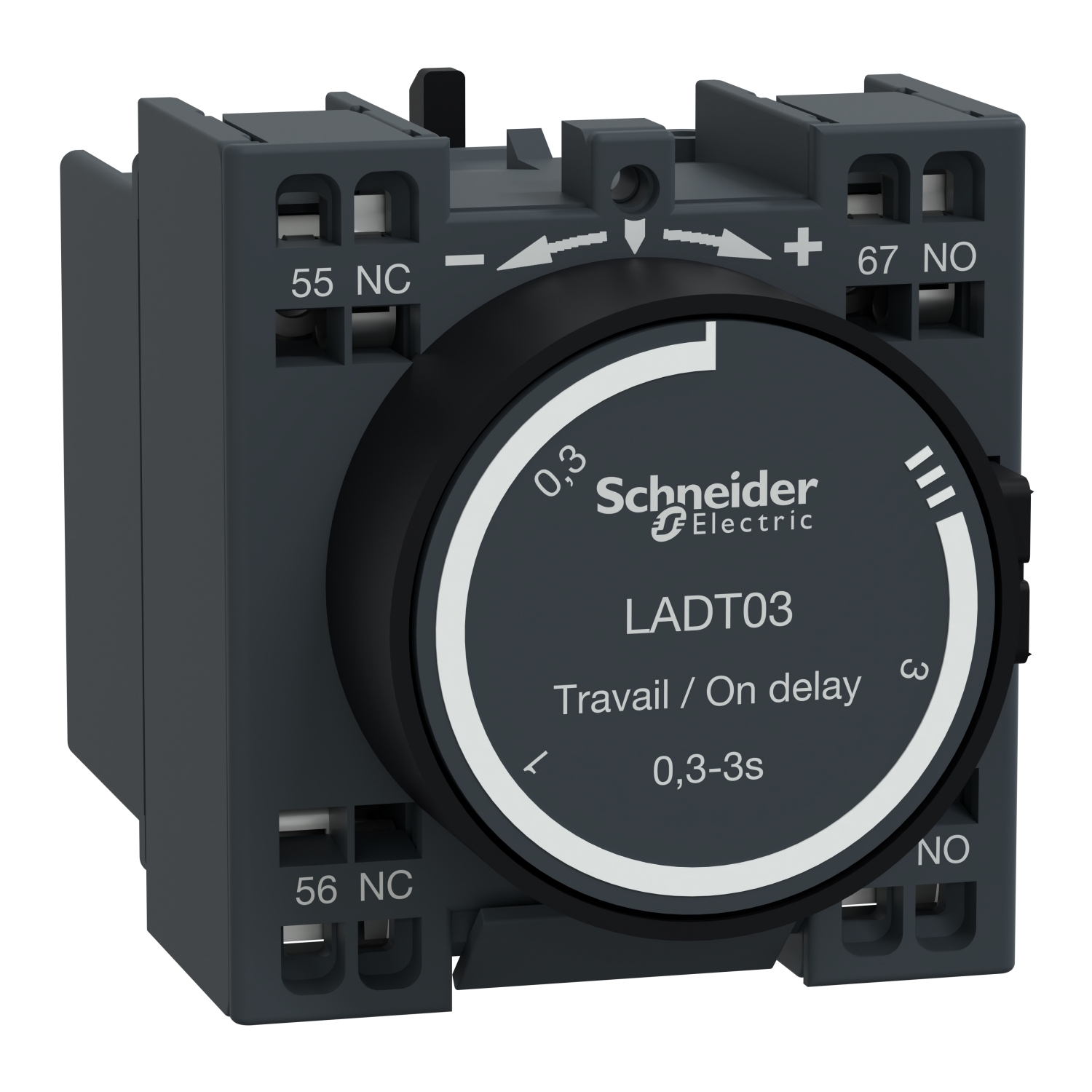 LADT03 TeSys D Time Delay Auxiliary Contact Block, 690 V AC, 10 A, 1NO-1NC Contacts